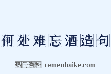 何处难忘酒造句是什么意思的图片